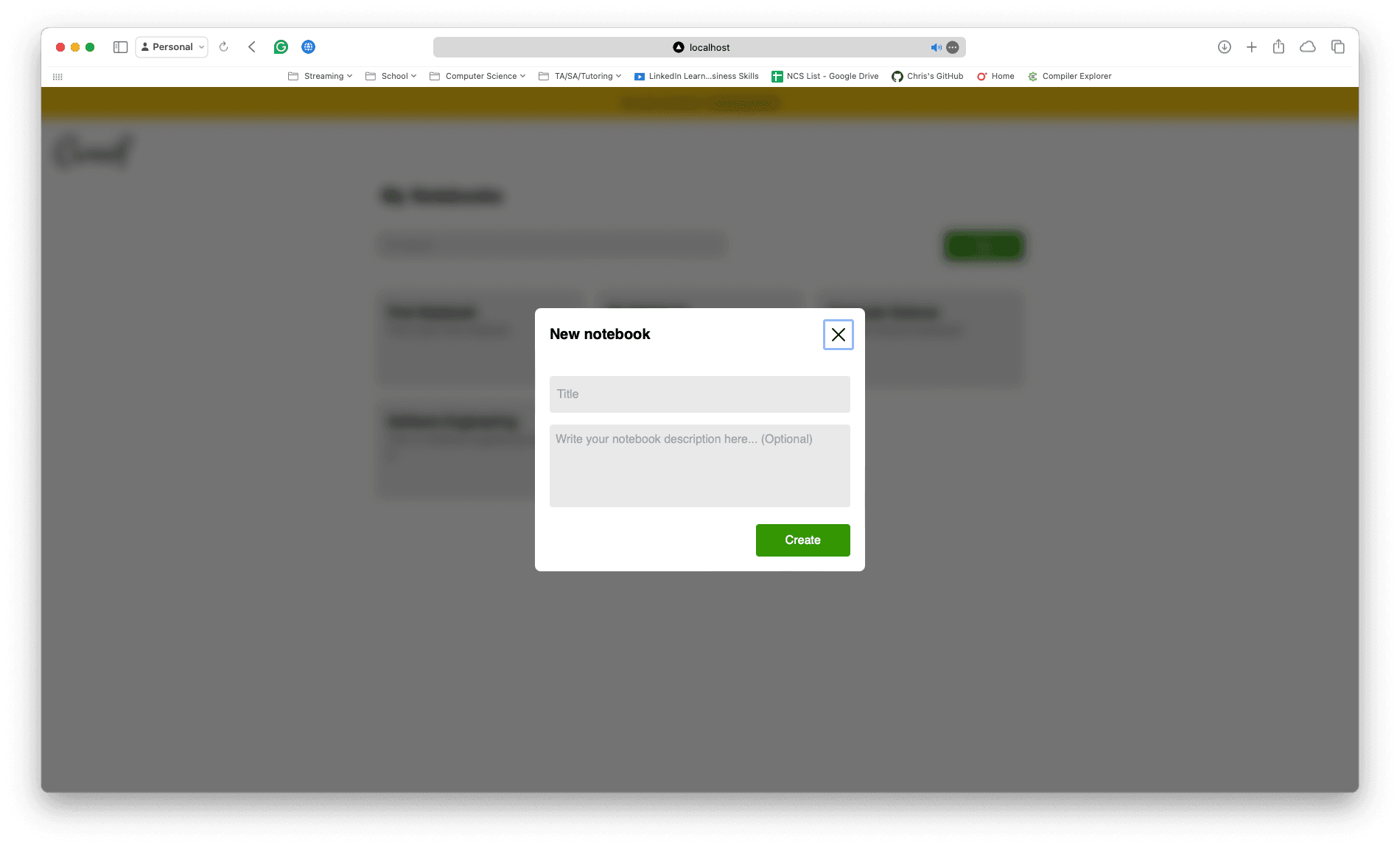 Cursif Create Notebook